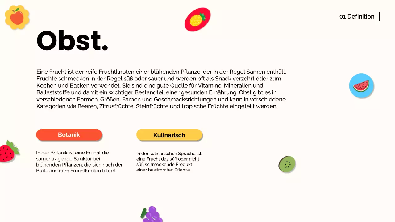 Weiß Orange Modernes Obst Vortragsmaterial