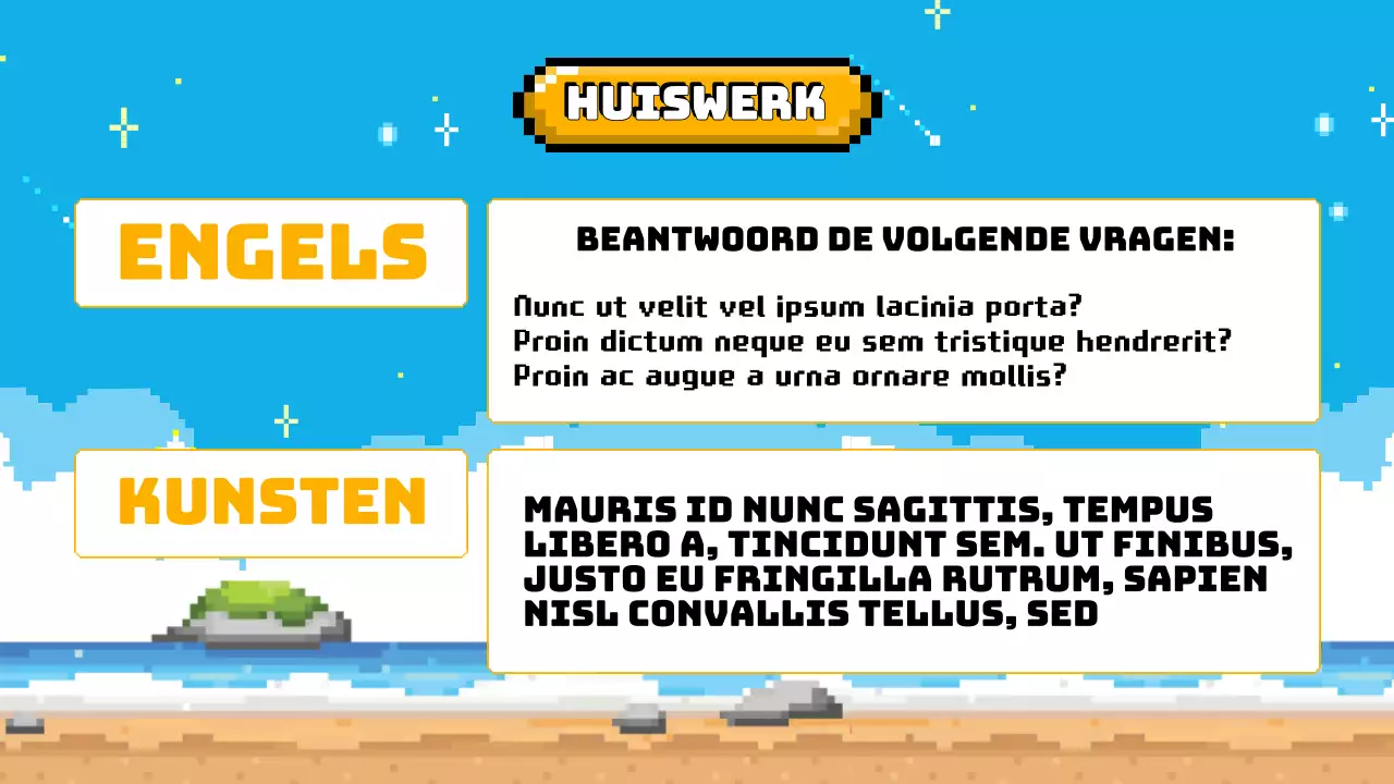 Hemelsblauw Geel Animatie Klassenagenda