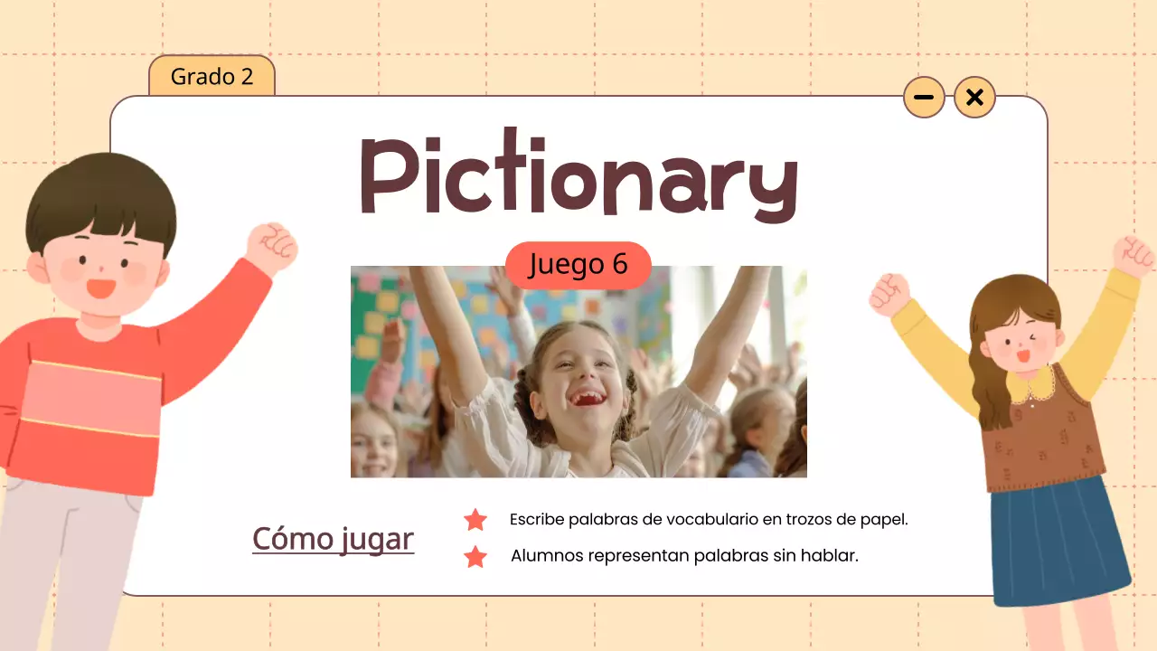 Animación naranja Vocabulario Juegos divertidos Material de clase