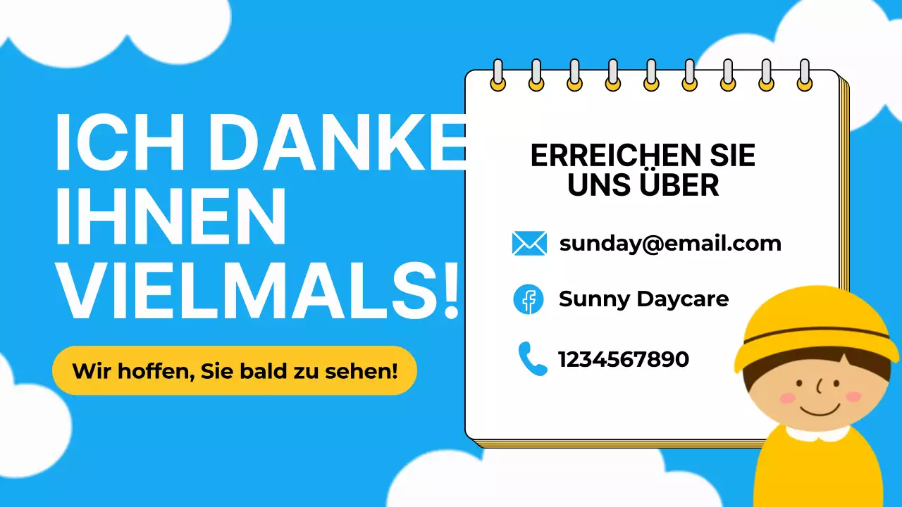 Sky Blue Orange Animation Kindertagesstätte Werbung