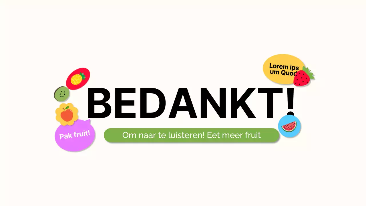 Wit Oranje Modern Fruit Lezingmateriaal