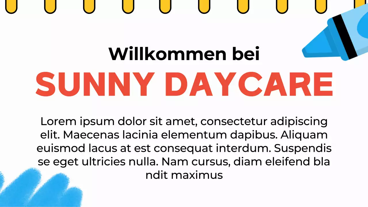 Sky Blue Orange Animation Kindertagesstätte Werbung