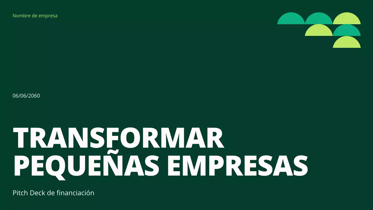 Propuesta de financiación para pequeñas empresas de Green Geometric