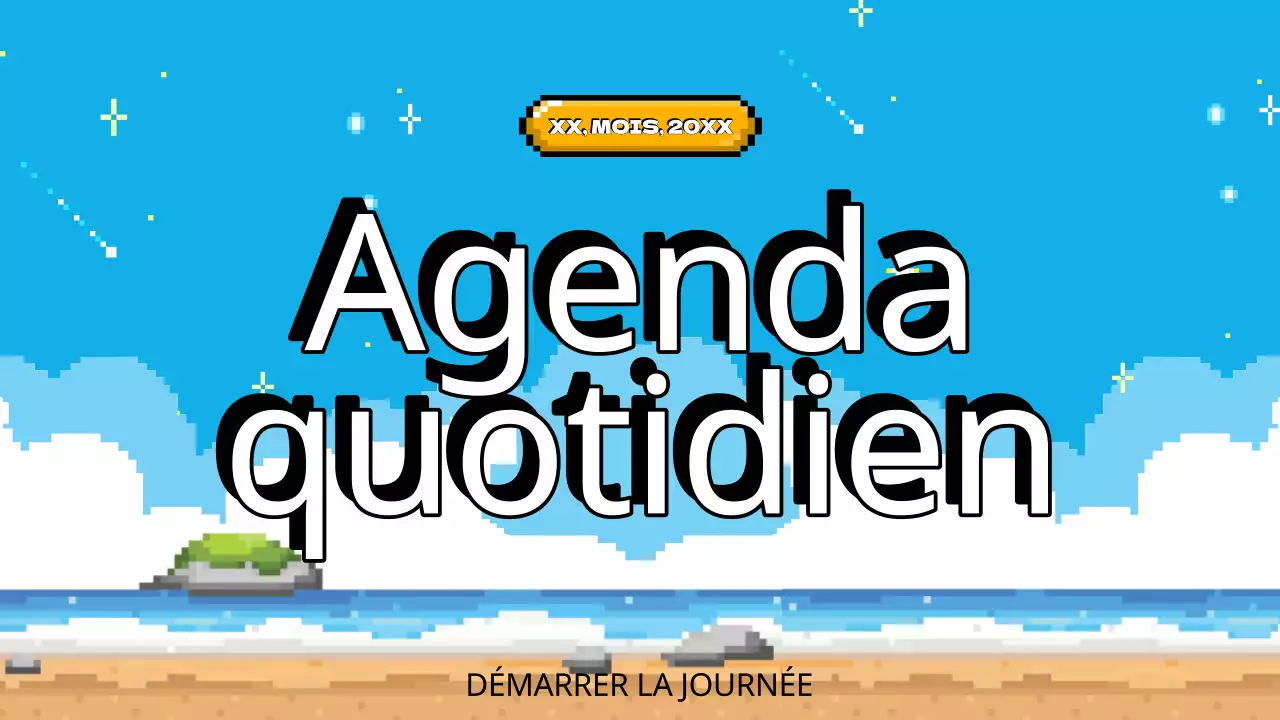 Bleu ciel Jaune Animation Agenda de la classe Plan