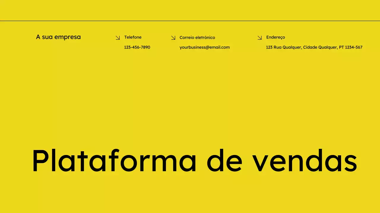 Proposta de marketing simples em amarelo e preto