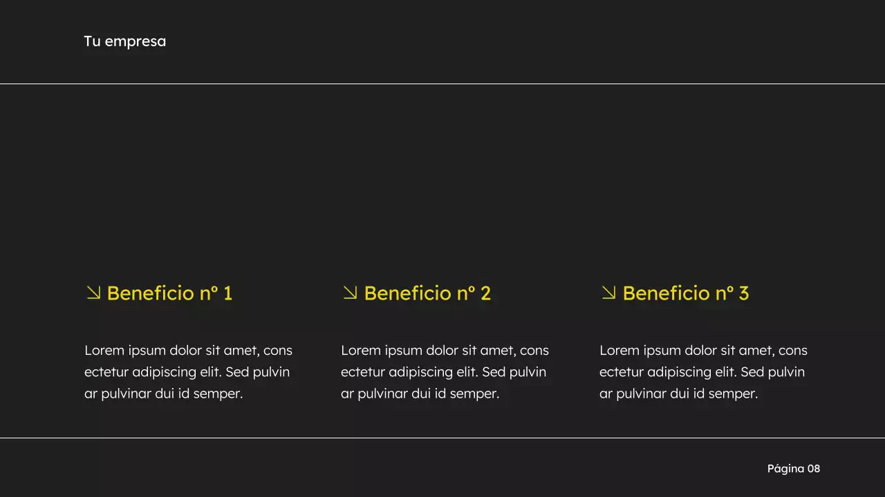 Baraja de ventas simple en amarillo y negro Propuesta de marketing