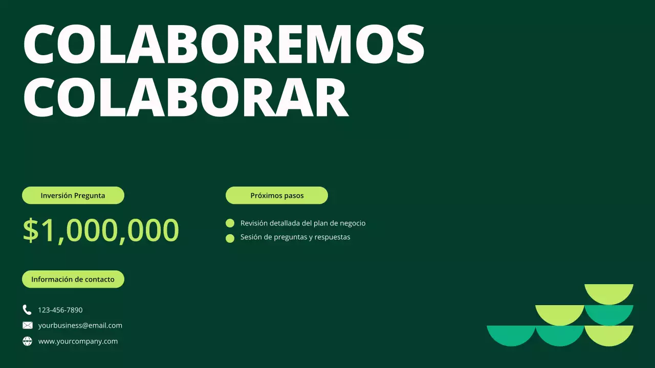 Propuesta de financiación para pequeñas empresas de Green Geometric