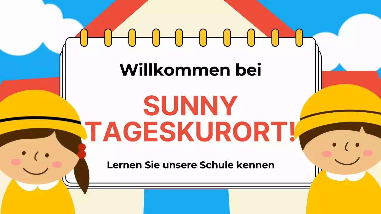 Sky Blue Orange Animation Kindertagesstätte Werbung