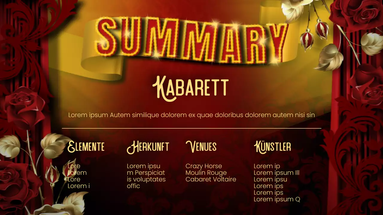 Rot Schwarz Auffällig Kabarett Vortragsmaterial