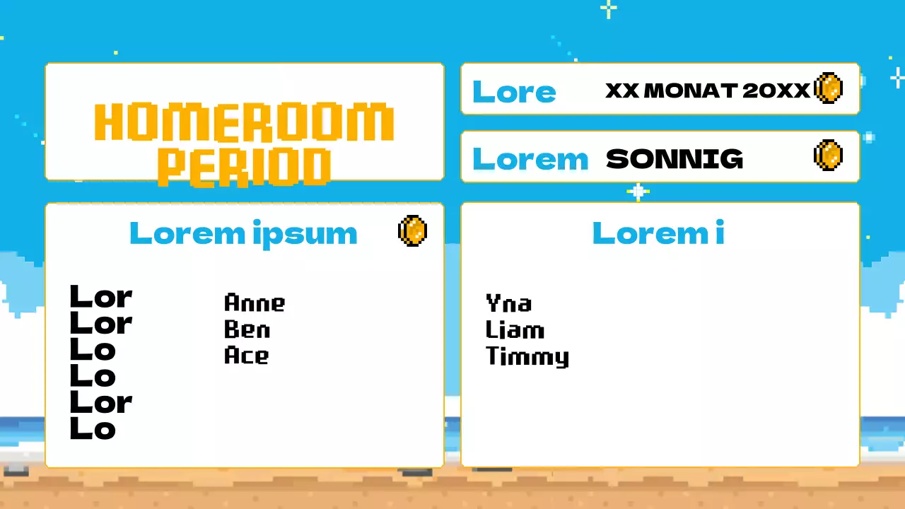 Himmelblau Gelb Animation Klasse Agenda Plan