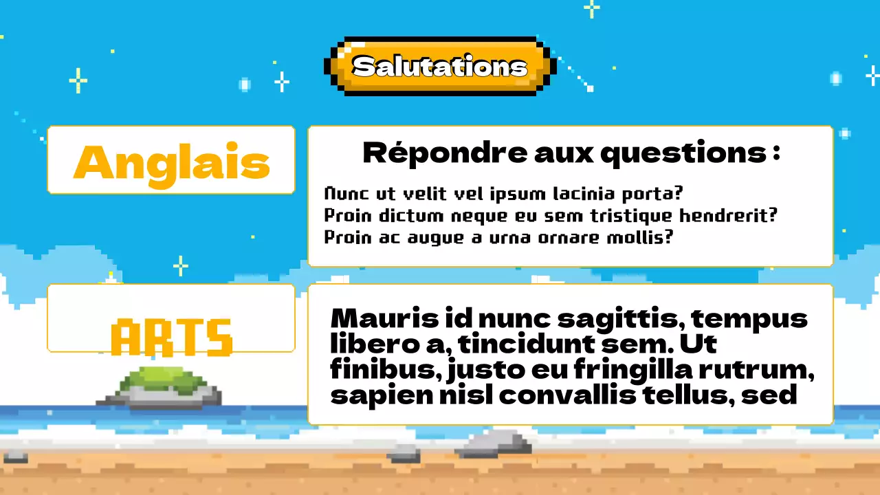 Bleu ciel Jaune Animation Agenda de la classe Plan