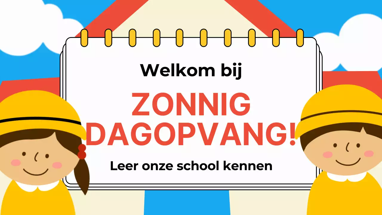 Hemelsblauw Oranje Animatie Kinderopvang Publiciteit