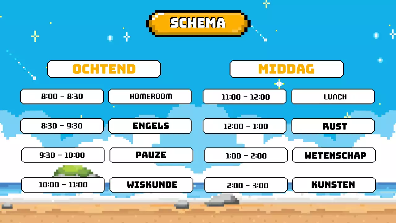 Hemelsblauw Geel Animatie Klassenagenda