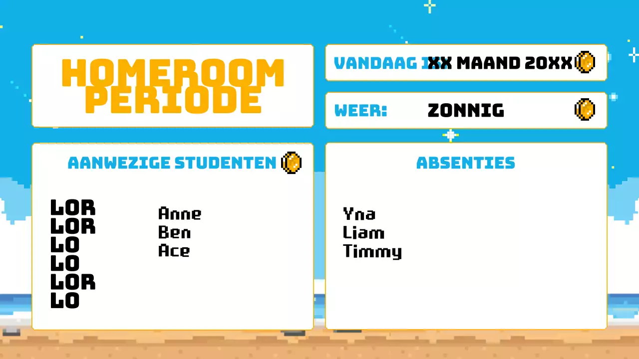 Hemelsblauw Geel Animatie Klassenagenda