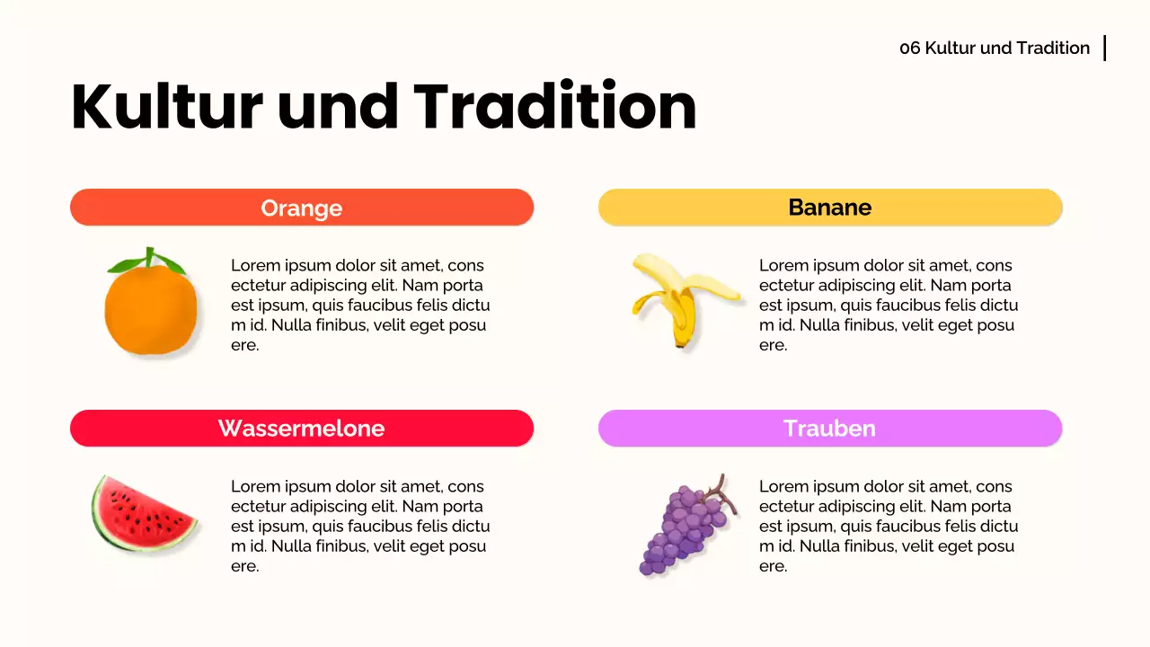 Weiß Orange Modernes Obst Vortragsmaterial