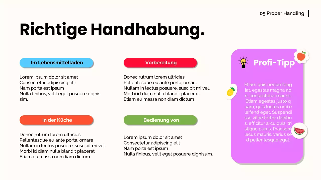 Weiß Orange Modernes Obst Vortragsmaterial