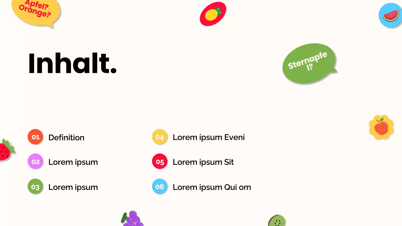 Weiß Orange Modernes Obst Vortragsmaterial