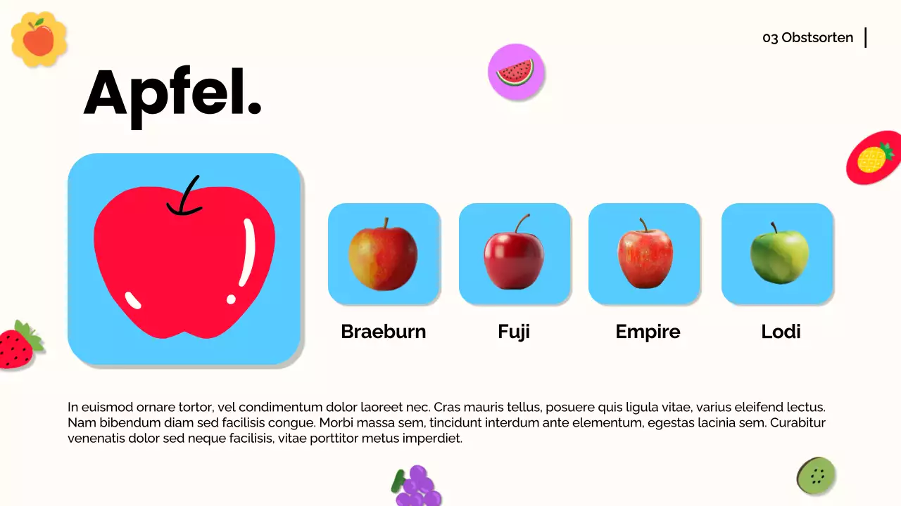 Weiß Orange Modernes Obst Vortragsmaterial