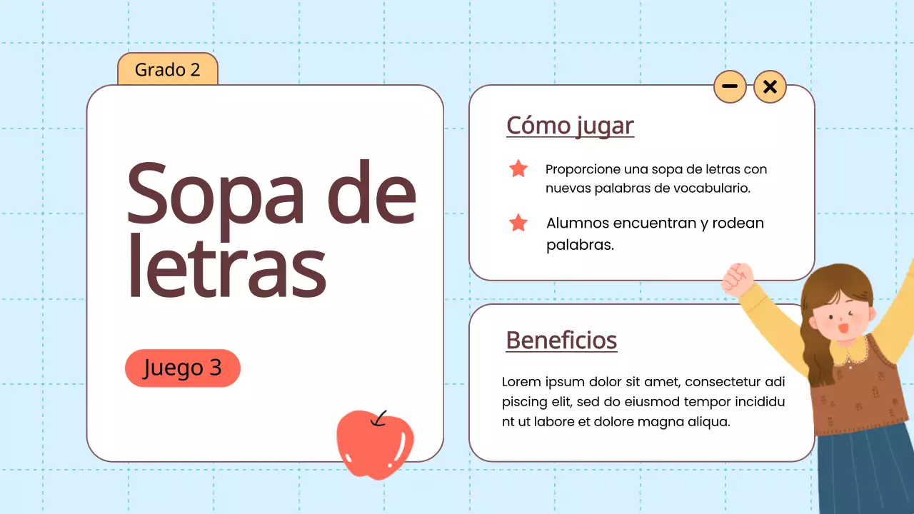 Animación naranja Vocabulario Juegos divertidos Material de clase