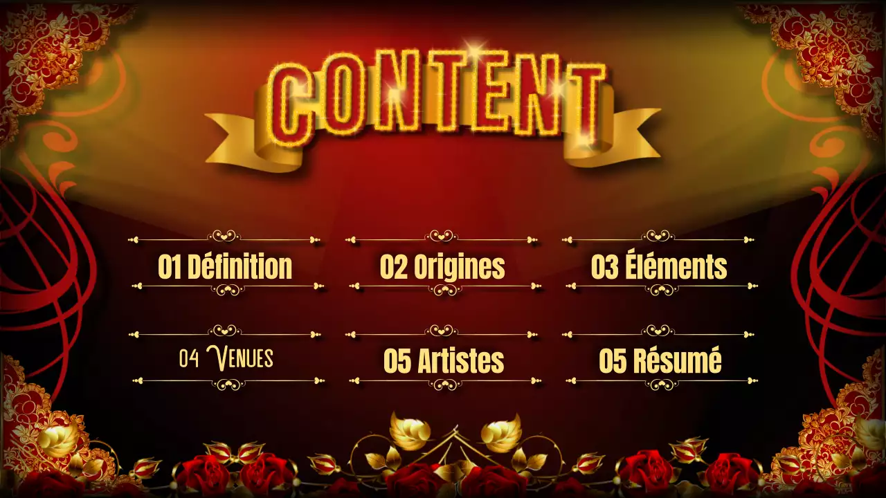 Rouge Noir Flashy Cabaret Lecture Material