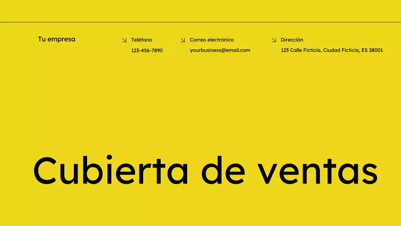 Baraja de ventas simple en amarillo y negro Propuesta de marketing