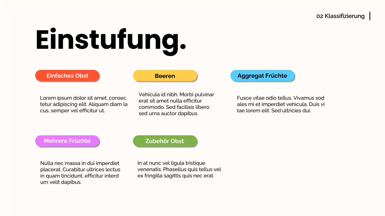 Weiß Orange Modernes Obst Vortragsmaterial