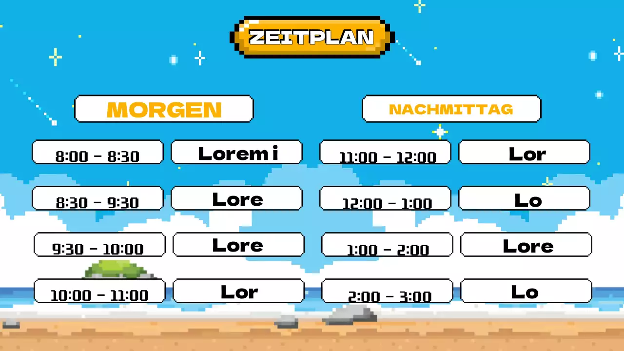 Himmelblau Gelb Animation Klasse Agenda Plan