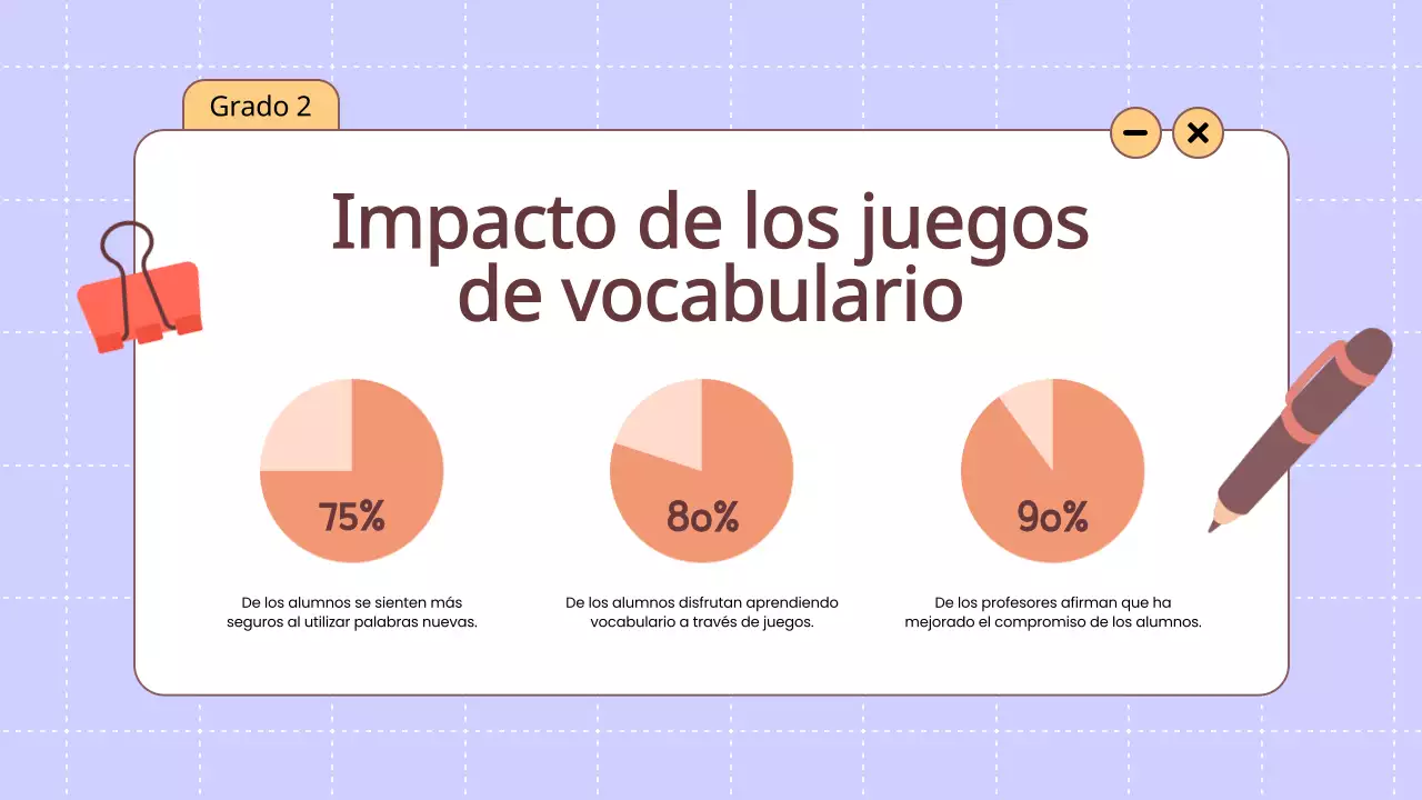 Animación naranja Vocabulario Juegos divertidos Material de clase