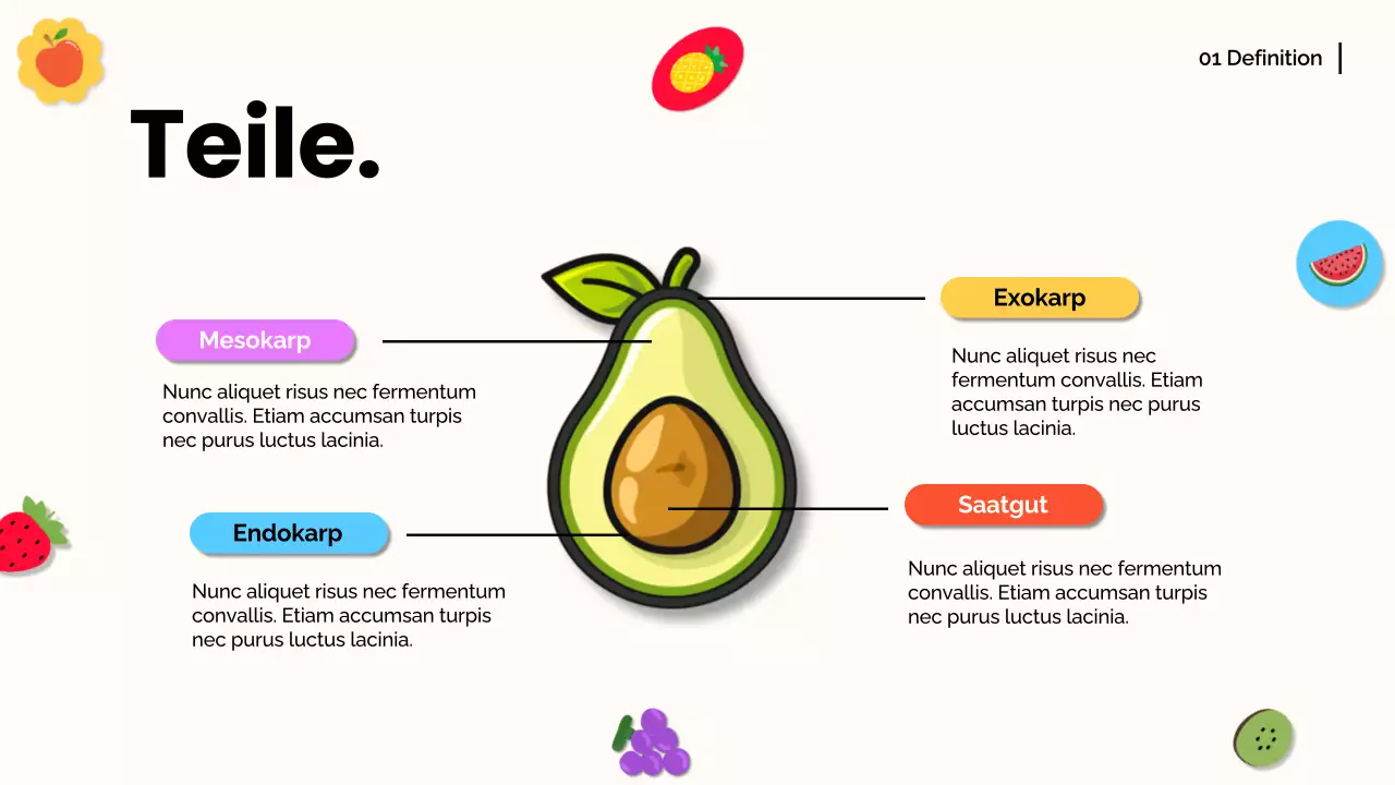 Weiß Orange Modernes Obst Vortragsmaterial