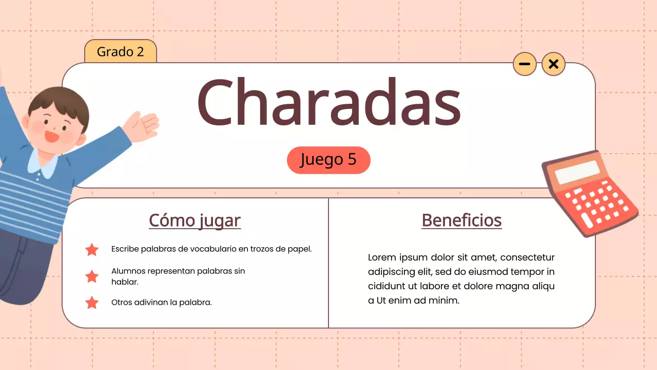 Animación naranja Vocabulario Juegos divertidos Material de clase