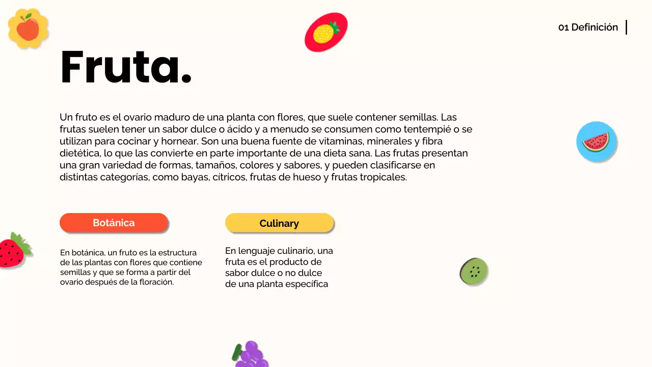 Naranja blanca Material moderno para conferencias sobre frutas