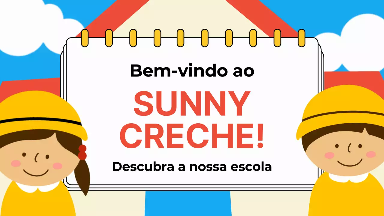 Publicidade da creche Sky Blue Orange Animation