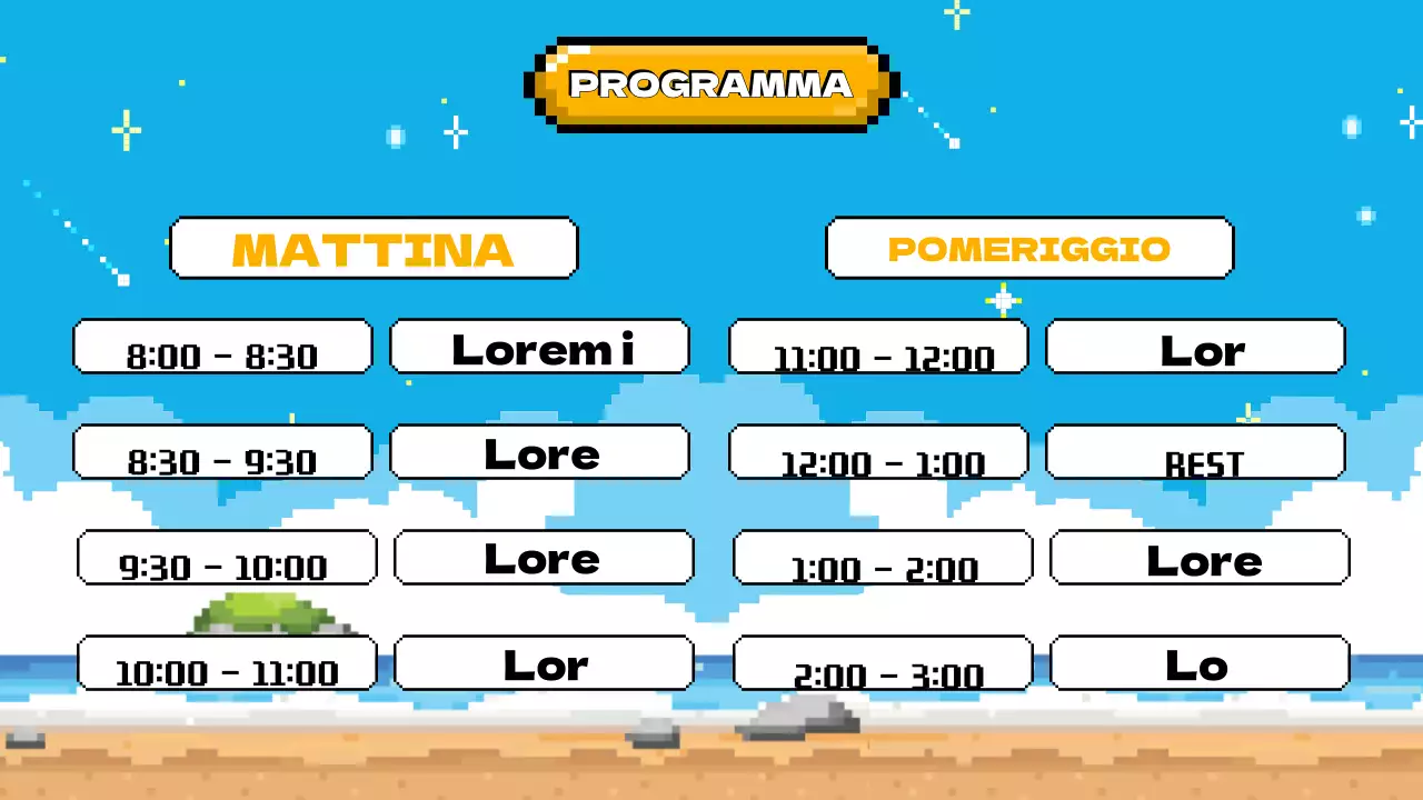 Azzurro Giallo Animazione Piano dell'agenda di classe