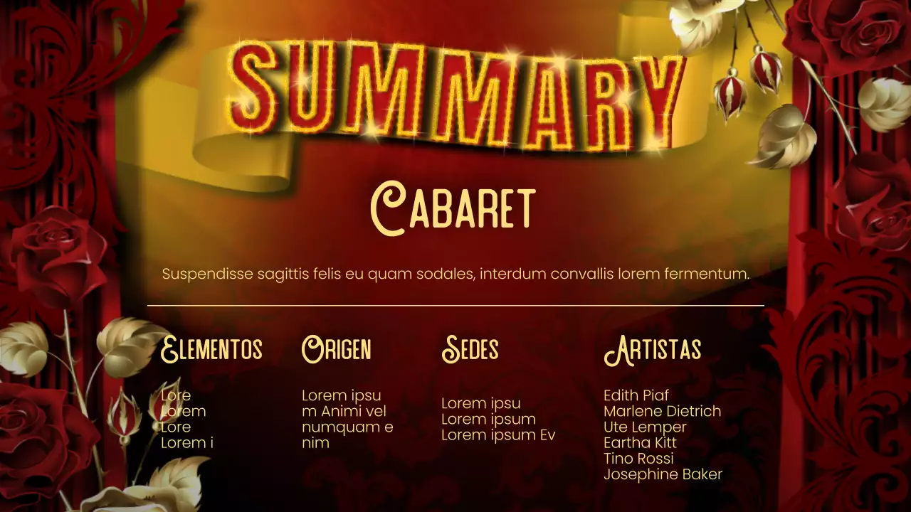 Red Black Flashy Cabaret Lecture Material