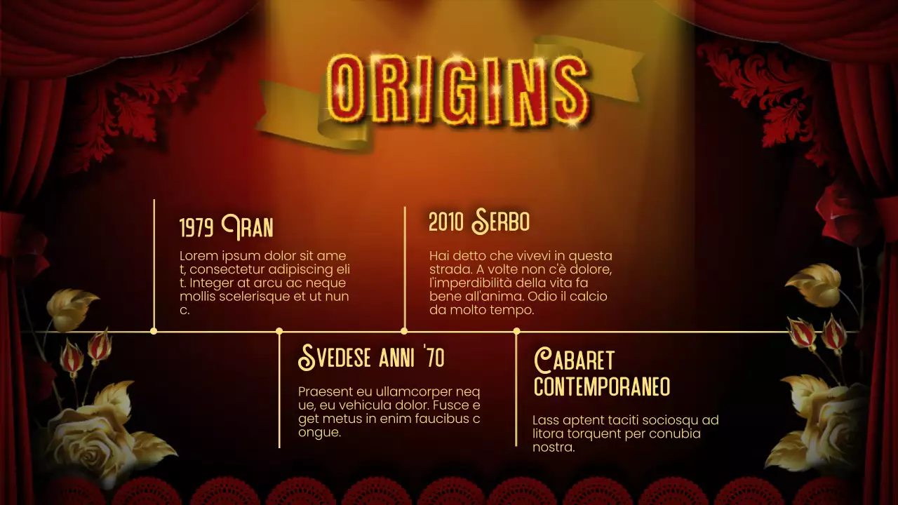 Materiale per conferenze Cabaret rosso nero appariscente