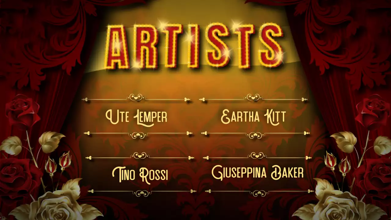 Materiale per conferenze Cabaret rosso nero appariscente