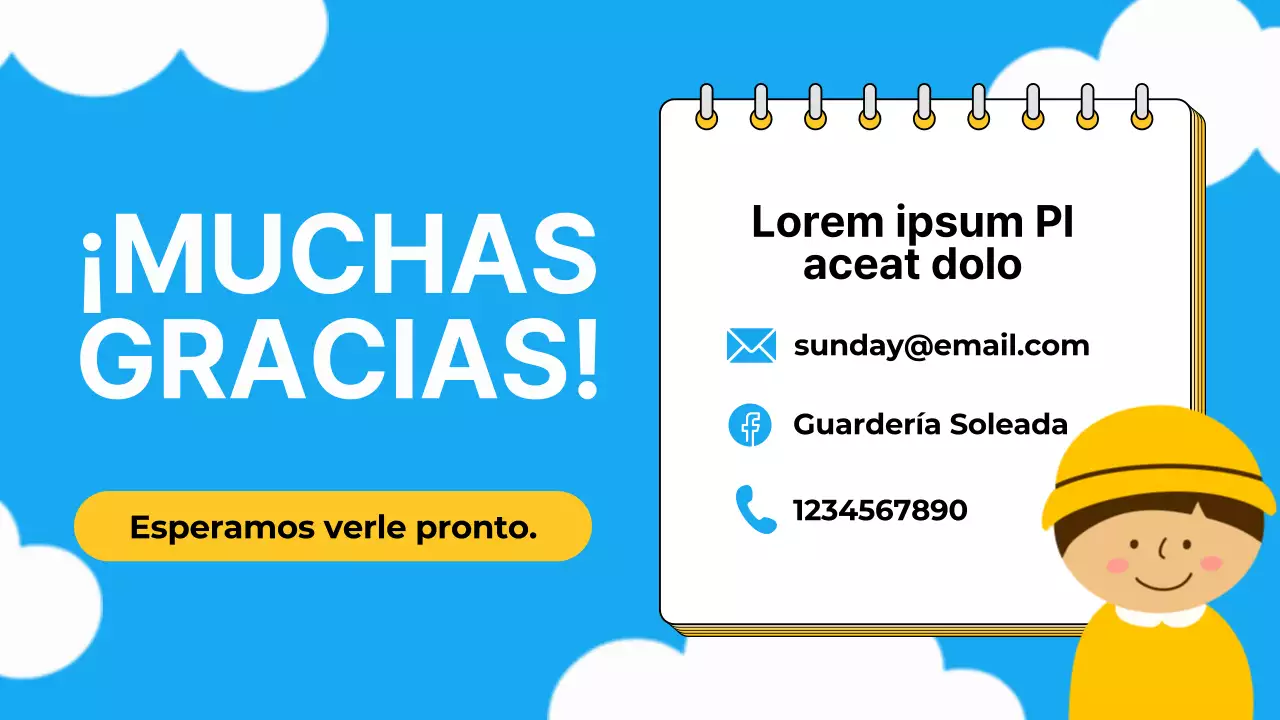 Sky Blue Orange Animation Daycare Publicidad