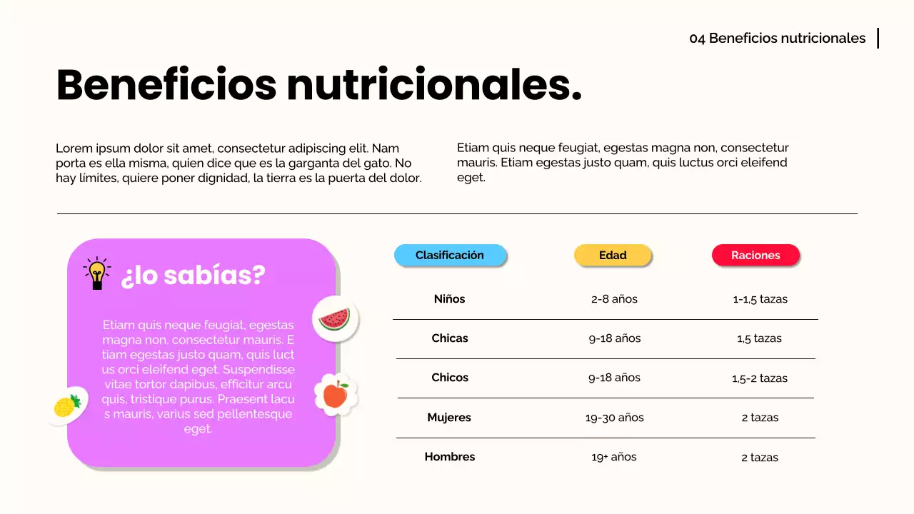 Naranja blanca Material moderno para conferencias sobre frutas