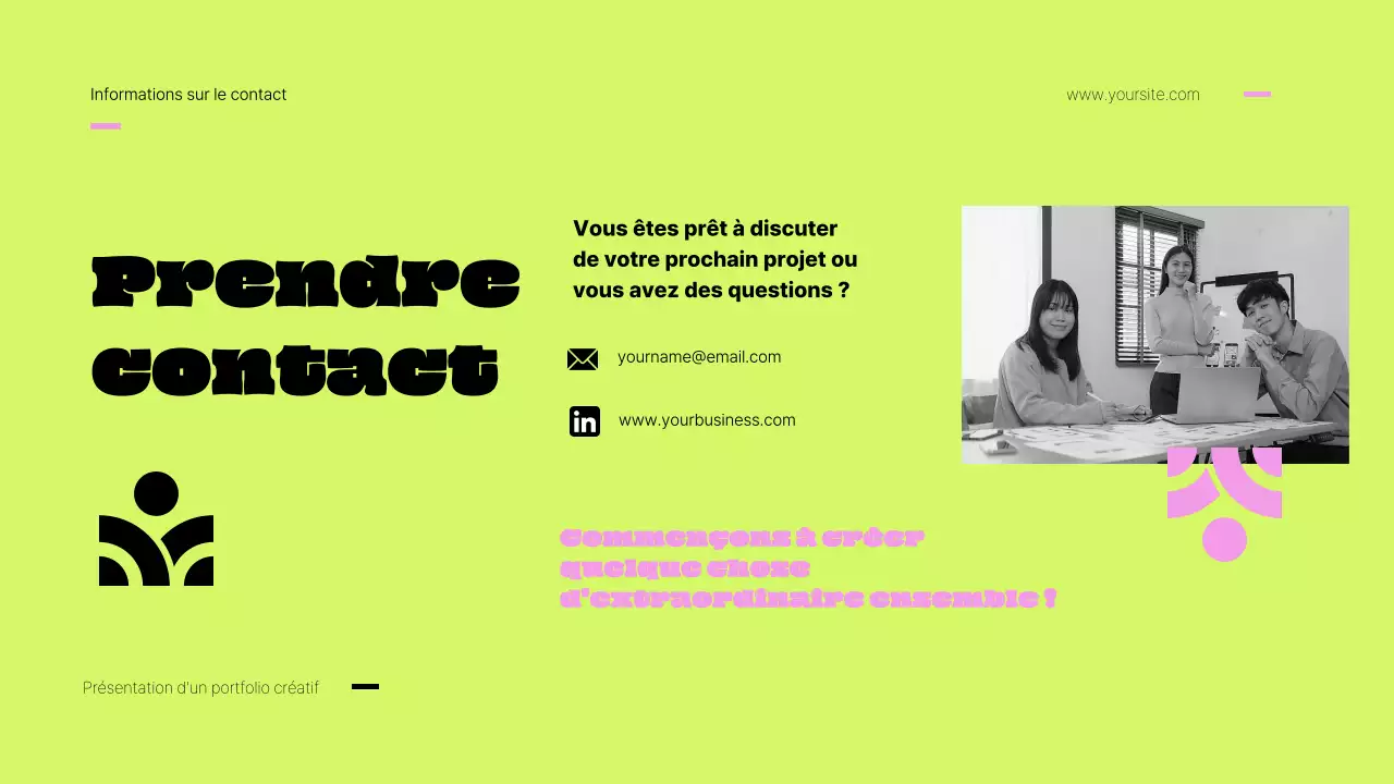 Portefeuille créatif rose et citron vert