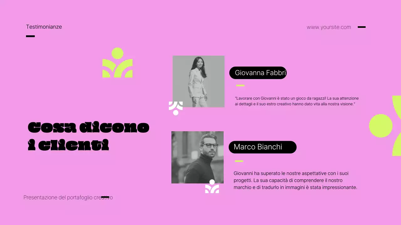 Portafoglio creativo rosa e lime