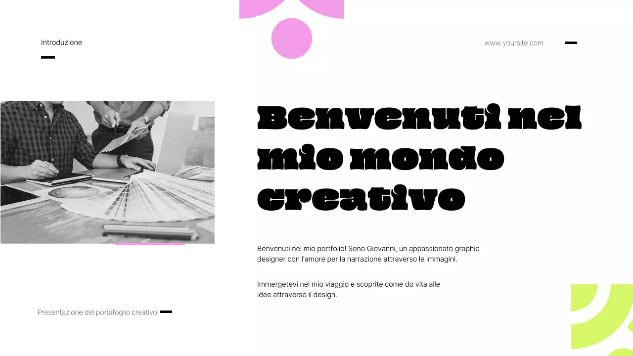 Portafoglio creativo rosa e lime