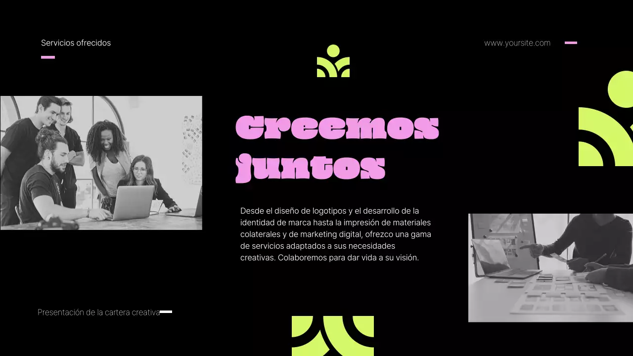 Cartera creativa Pink and Lime Bold