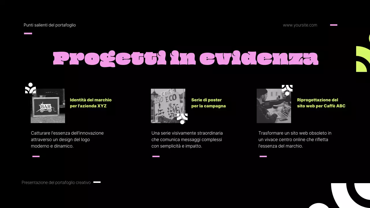 Portafoglio creativo rosa e lime