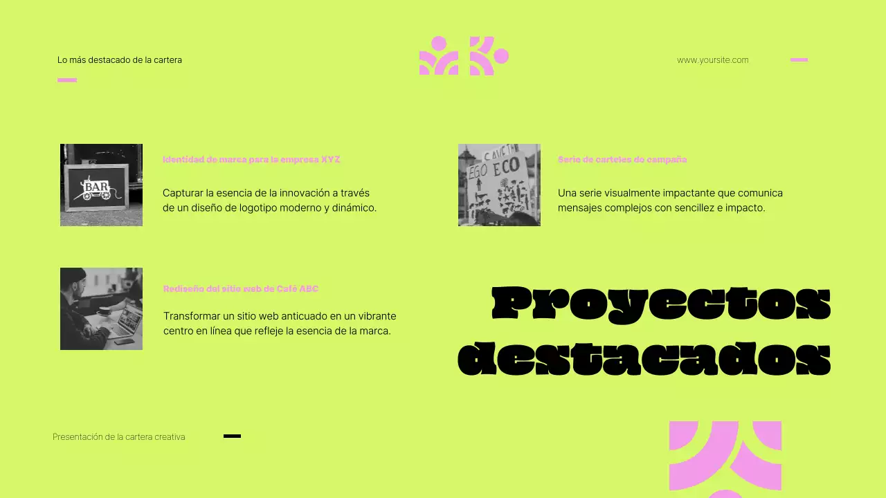 Cartera creativa Pink and Lime Bold