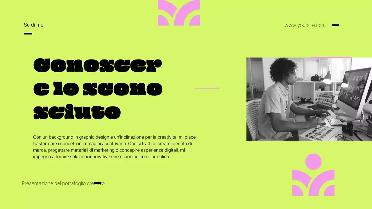 Portafoglio creativo rosa e lime