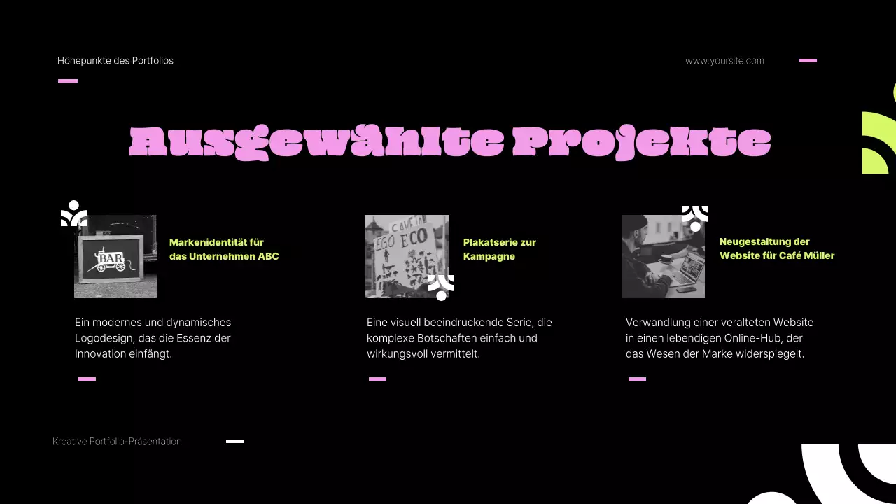 Rosa und Limette Bold Kreativ-Portfolio