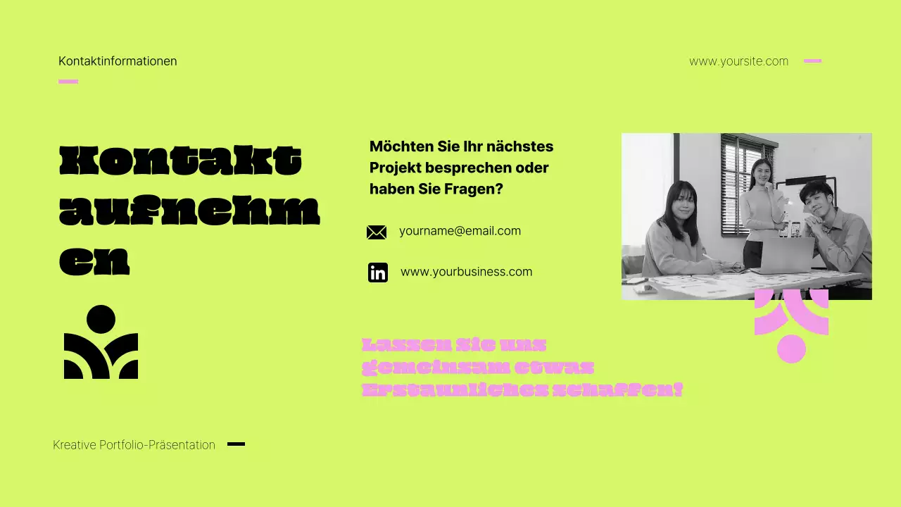 Rosa und Limette Bold Kreativ-Portfolio