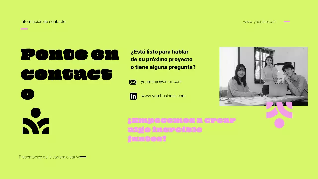 Cartera creativa Pink and Lime Bold