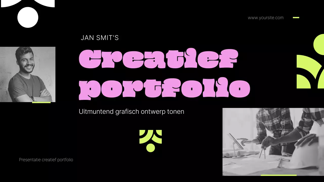 Creatief portfolio roze en limoen