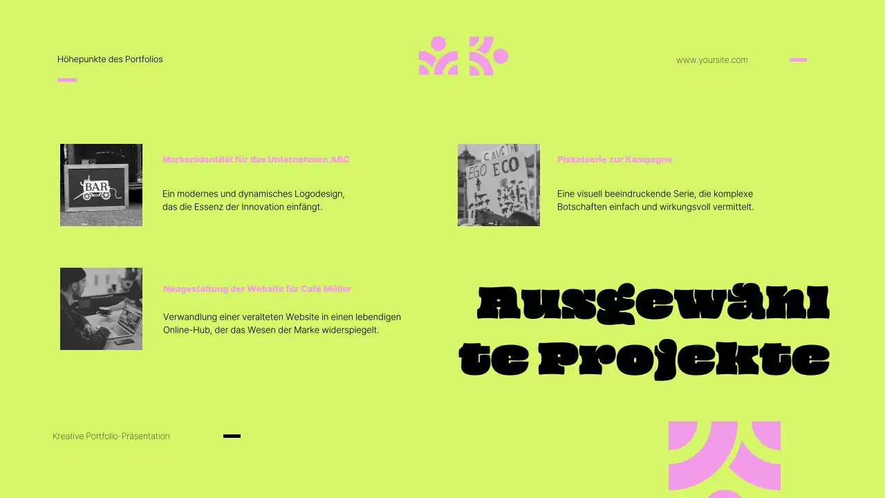 Rosa und Limette Bold Kreativ-Portfolio